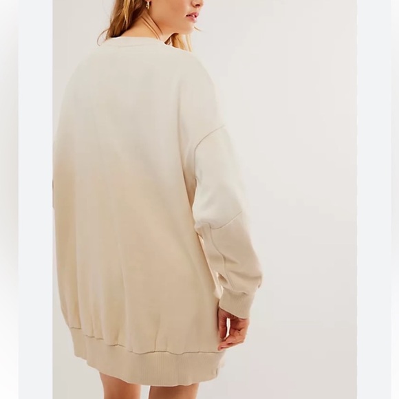 Free People Bali Drifter New York Oversized Sweatshirt in Stone Combo - Picture 2 of 7